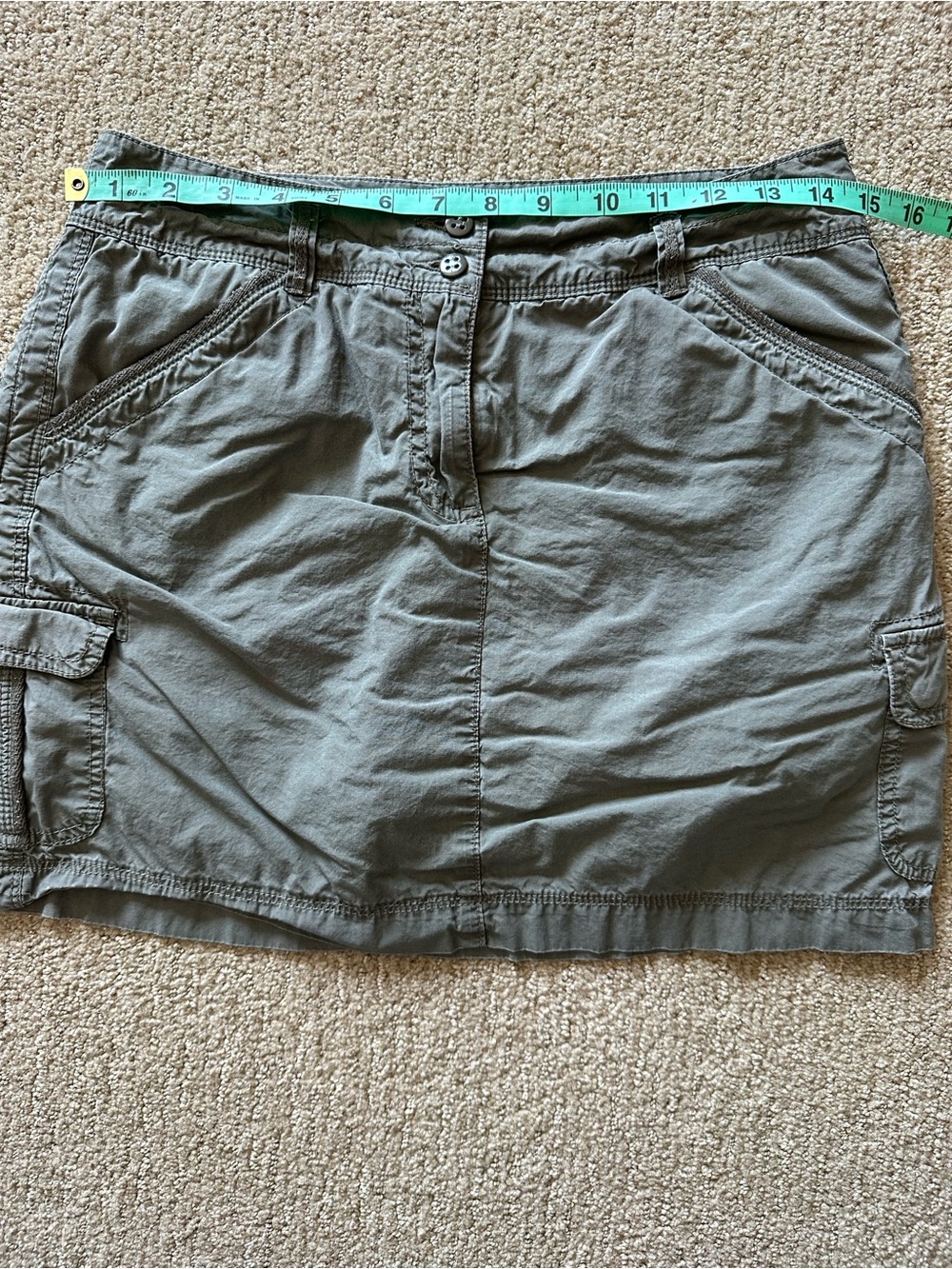 Reitmans Y2K Olive Green Cargo Mini Skort Utility Gorpcore Chic Size 8P - Picture 10 of 10